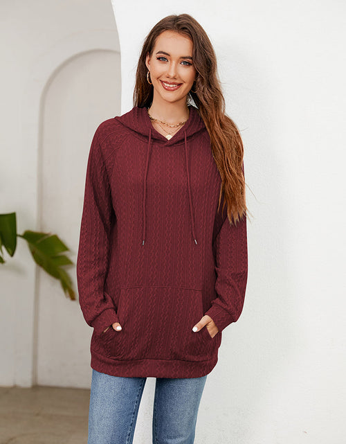 Load image into Gallery viewer, Raglan Sleeve Front Pocket Hoodie
