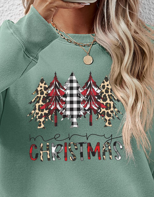 Load image into Gallery viewer, MERRY CHRISTMAS Round Neck Long Sleeve Sweatshirt
