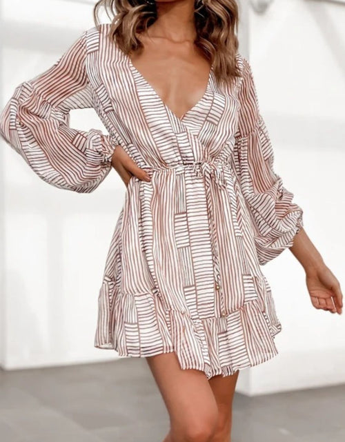 Load image into Gallery viewer, Cutout Back Surplice Long Sleeve Dress
