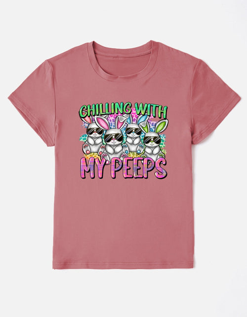 Load image into Gallery viewer, CHILLING WITH MY PEEPS Round Neck T-Shirt
