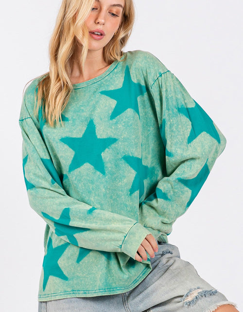 Load image into Gallery viewer, SAGE + FIG Mineral Wash Star Pattern T-Shirt
