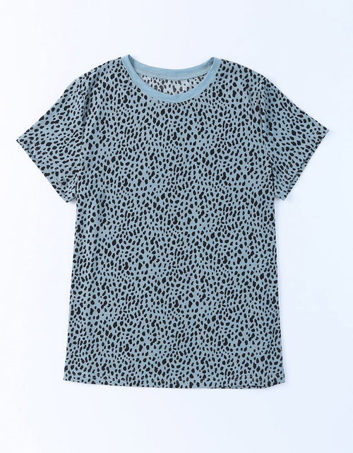 Load image into Gallery viewer, Animal Print Round Neck Short Sleeve T-Shirt
