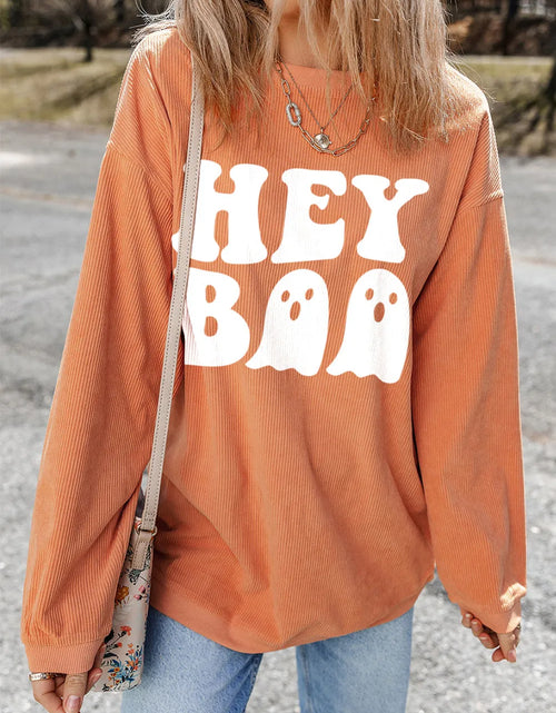 Load image into Gallery viewer, Letter Graphic Round Neck Long Sleeve Sweatshirt
