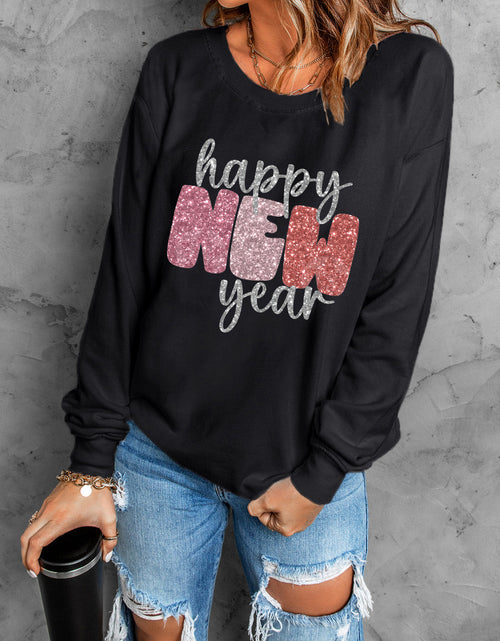 Load image into Gallery viewer, HAPPY NEW YEAR Round Neck Sweatshirt

