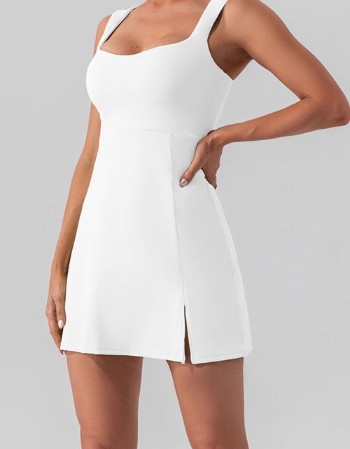 Load image into Gallery viewer, Square Neck Sleeveless Slit Mini Active Dress
