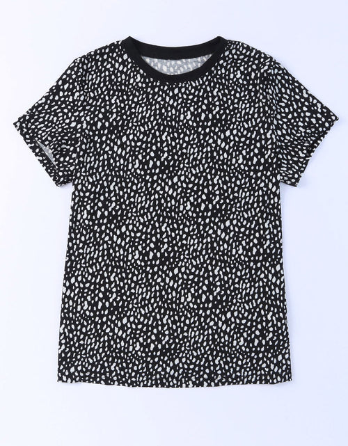 Load image into Gallery viewer, Animal Print Round Neck Short Sleeve T-Shirt
