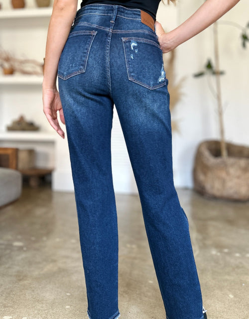 Load image into Gallery viewer, Judy Blue Full Size High Waist Rigid Magic Heavy Destroy Straight Jeans
