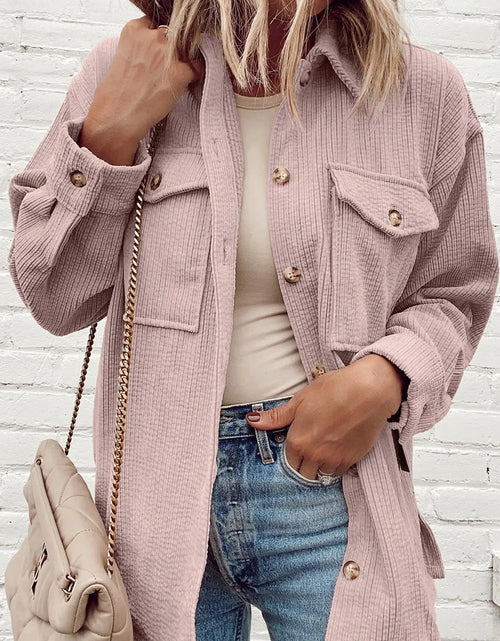 Load image into Gallery viewer, Pocketed Button Up Dropped Shoulder Shacket
