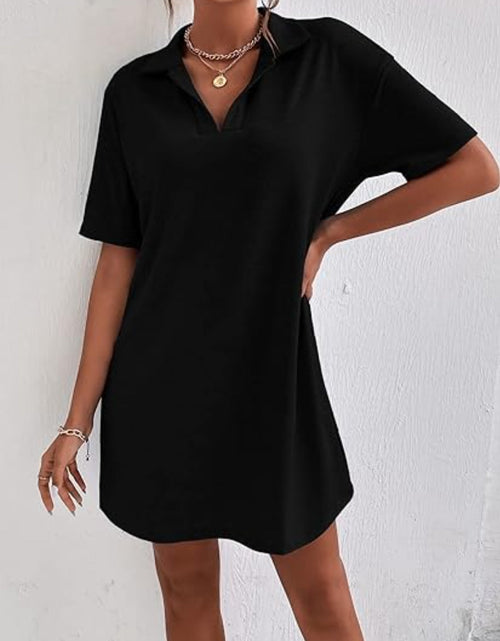 Load image into Gallery viewer, Johnny Collar Short Sleeve Polo Dress
