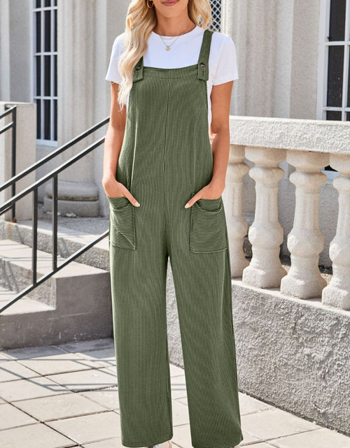 Load image into Gallery viewer, Lovelet Square Neck Wide Strap Overalls with Pockets
