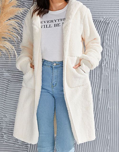Load image into Gallery viewer, Double Take Full Size Hooded Teddy Bear Jacket with Thumbholes
