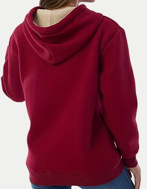 Load image into Gallery viewer, Drawstring Long Sleeve Hoodie with Kangaroo Pocket
