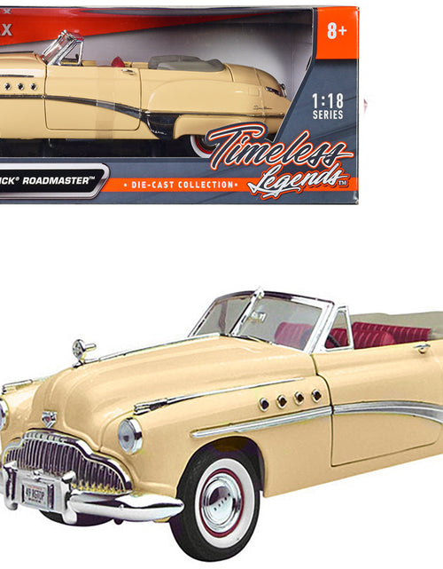 Load image into Gallery viewer, 1949 Buick Roadmaster Cream with Red Interior 1/18 Diecast Model Car by Motormax
