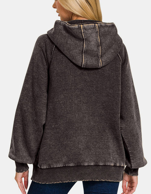 Load image into Gallery viewer, Zenana Acid Wash Fleece Kangaroo Hoodie

