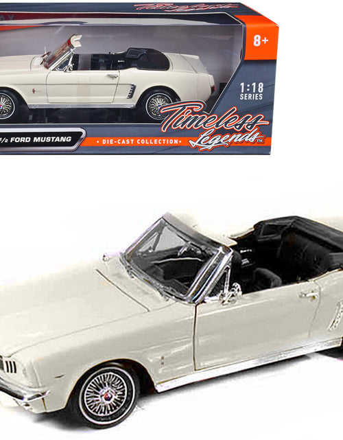 Load image into Gallery viewer, 1964 1/2 Ford Mustang Convertible Cream 1/18 Diecast Car Model by Motormax
