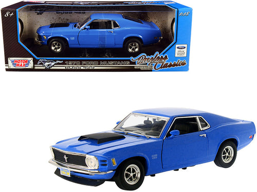 Load image into Gallery viewer, 1970 Ford Mustang Boss 429 Dark Blue "Timeless Classics" Series 1/18 Diecast Model Car by Motormax
