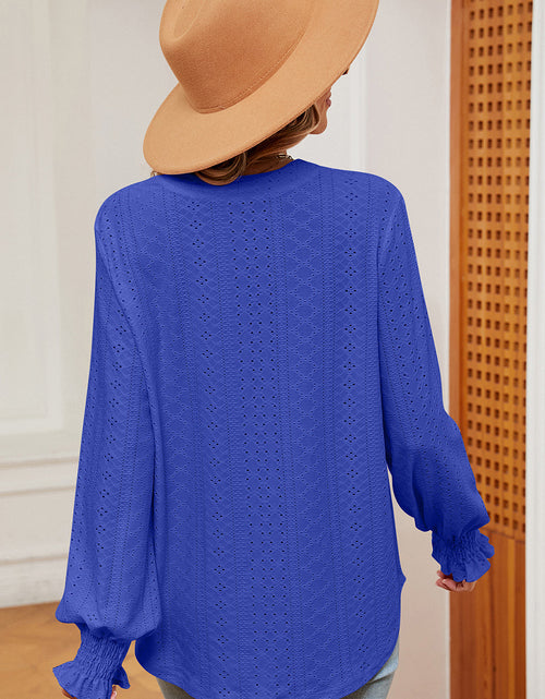 Load image into Gallery viewer, Eyelet Notched Long Sleeve T-Shirt
