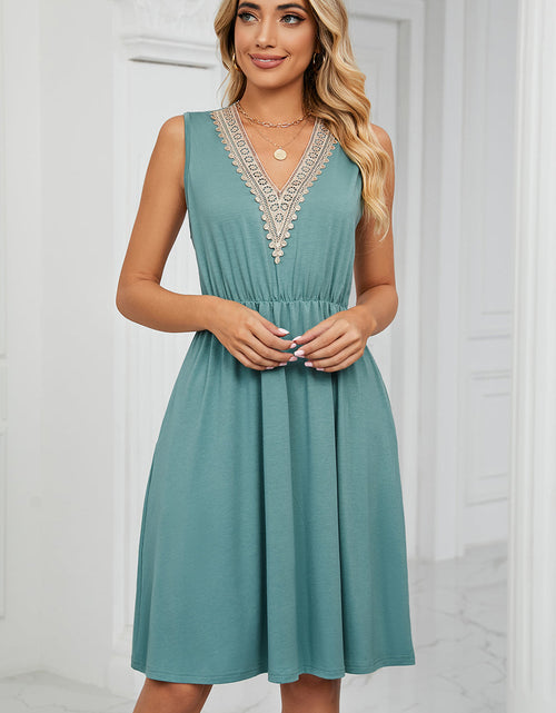 Load image into Gallery viewer, Pocketed V-Neck Wide Strap Dress
