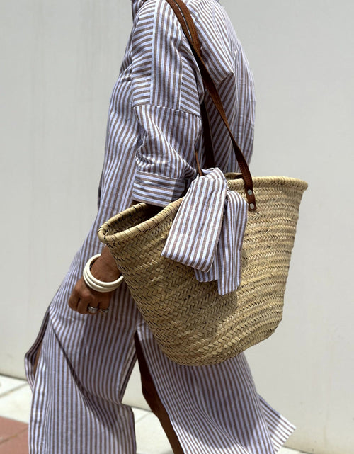 Load image into Gallery viewer, Tied Button Up Three-Quarter Sleeve Dress

