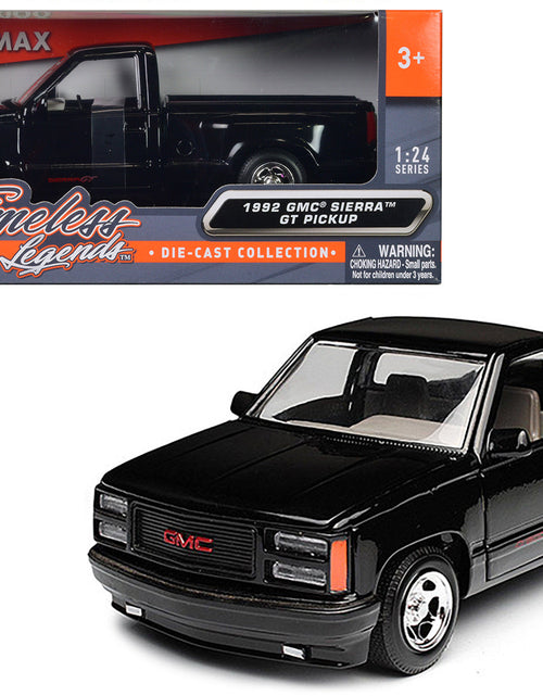 Load image into Gallery viewer, 1992 GMC Sierra GT Black Pickup Truck 1/24 Diecast Model by Motormax
