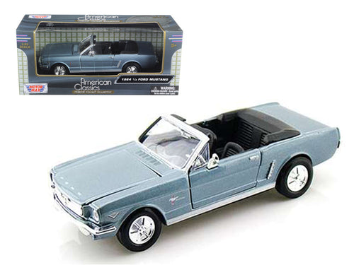 Load image into Gallery viewer, 1964 1/2 Ford Mustang Convertible Light Blue 1/24 Diecast Model Car by Motormax

