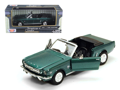 Load image into Gallery viewer, 1964 1/2 Ford Mustang Convertible Green Metallic 1/24 Diecast Model Car by Motormax

