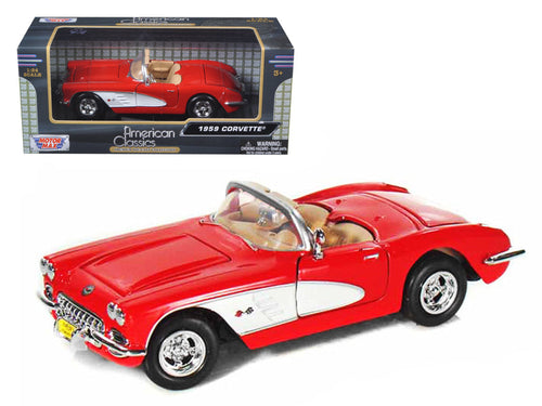 Load image into Gallery viewer, 1959 Chevrolet Corvette Convertible Red 1/24 Diecast Model Car by Motormax
