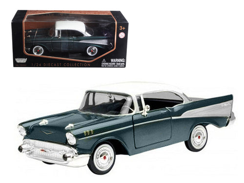 Load image into Gallery viewer, 1957 Chevrolet Bel Air Green 1/24 Diecast Model Car by Motormax
