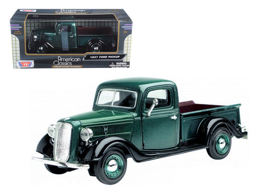 Load image into Gallery viewer, 1937 Ford Pickup Truck Green and Black 1/24 Diecast Model Car by Motormax
