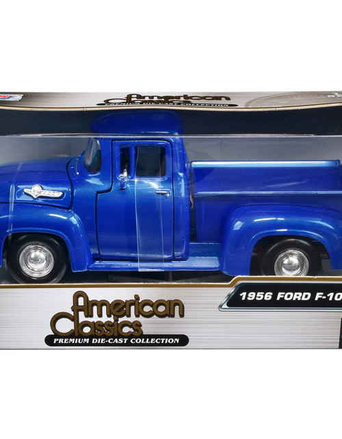 Load image into Gallery viewer, 1956 Ford F-100 Pickup Truck Blue Metallic "American Classics" Series 1/24 Diecast Model Car by Motormax
