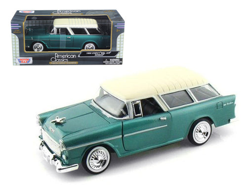 Load image into Gallery viewer, 1955 Chevrolet Nomad Green 1/24 Diecast Model Car by Motormax
