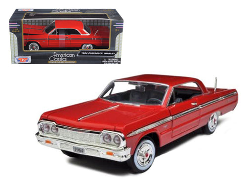 Load image into Gallery viewer, 1964 Chevrolet Impala Red 1/24 Diecast Model Car by Motormax
