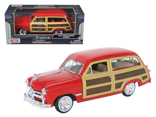 Load image into Gallery viewer, 1949 Ford Woody Wagon Red 1/24 Diecast Model Car by Motormax
