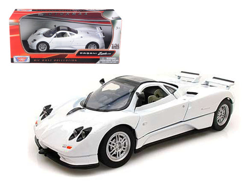 Load image into Gallery viewer, Pagani Zonda C12 White 1/24 Diecast Car Model by Motormax
