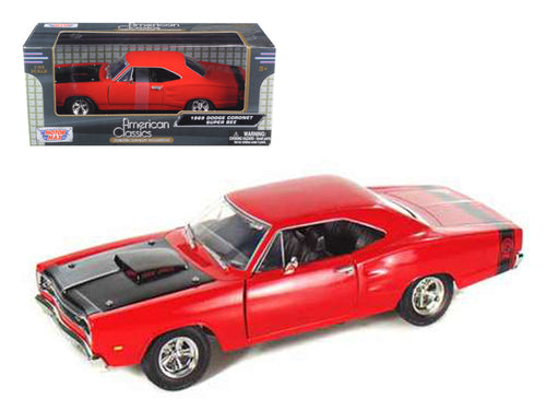 Load image into Gallery viewer, 1969 Dodge Coronet Super Bee Red 1/24 Diecast Model Car by Motormax
