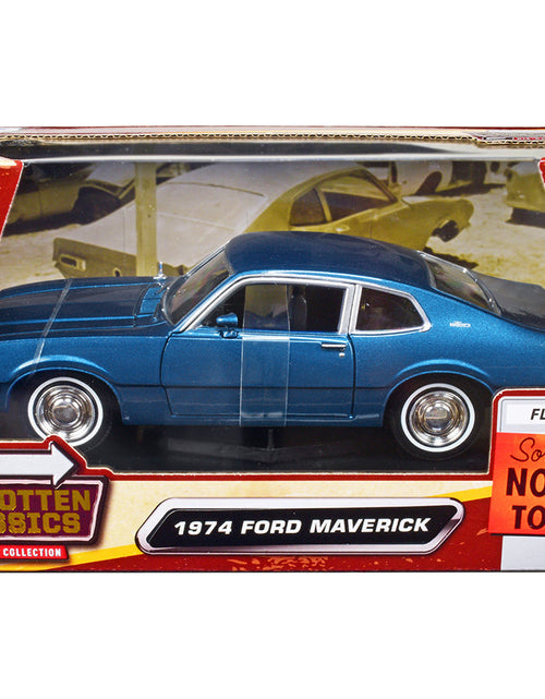 Load image into Gallery viewer, 1974 Ford Maverick Blue Metallic "Forgotten Classics" Series 1/24 Diecast Model Car by Motormax

