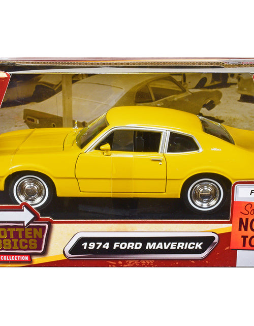 Load image into Gallery viewer, 1974 Ford Maverick Yellow "Forgotten Classics" Series 1/24 Diecast Model Car by Motormax
