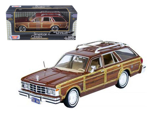 Load image into Gallery viewer, 1979 Chrysler Lebaron Town and Country Burgundy 1/24 Diecast Model Car by Motormax
