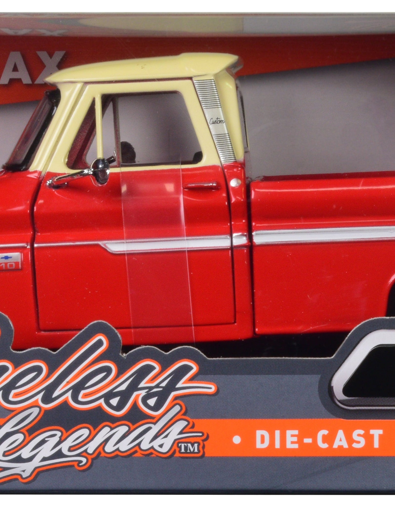 1966 Chevrolet C10 Fleetside Pickup Truck Red with Cream Top "American Classics" 1/24 Diecast Model Car by Motormax