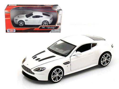 Load image into Gallery viewer, Aston Martin V12 Vantage Pearl White 1/24 Diecast Car Model by Motormax
