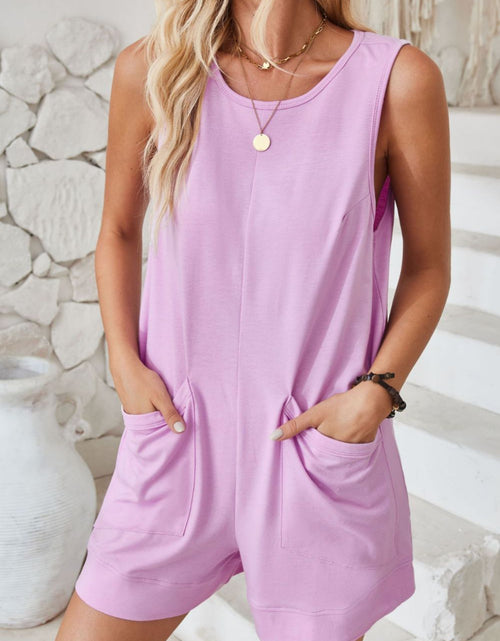 Load image into Gallery viewer, Lovelet Round Neck Sleeveless Romper
