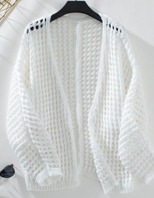 Load image into Gallery viewer, Openwork Open Front Long Sleeve Cardigan
