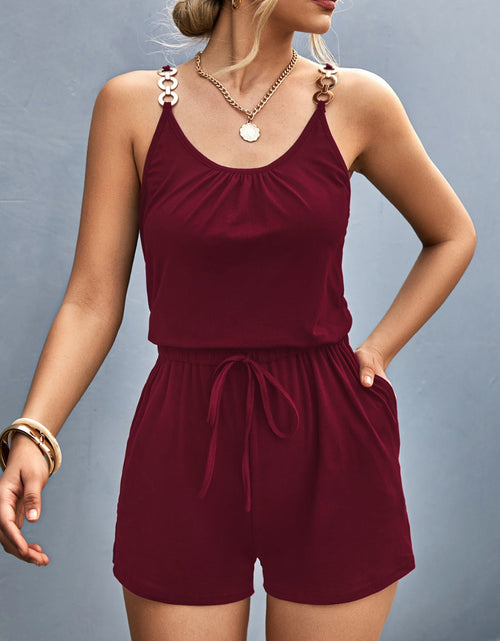 Load image into Gallery viewer, Scoop Neck Romper with Pockets
