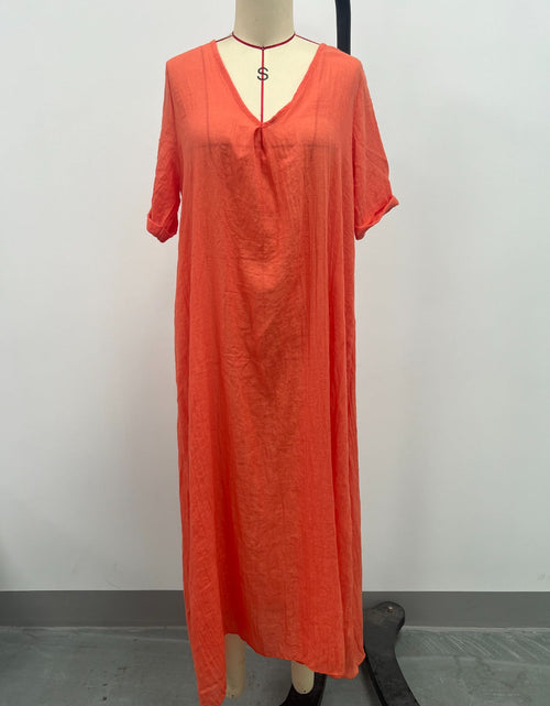 Load image into Gallery viewer, Full Size V-Neck Short Sleeve Midi Dress Plus Size

