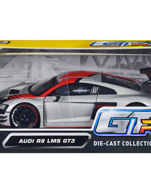 Load image into Gallery viewer, Audi R8 LMS GT3 Silver Metallic with Graphics "GT Racing" Series 1/24 Diecast Model Car by Motormax
