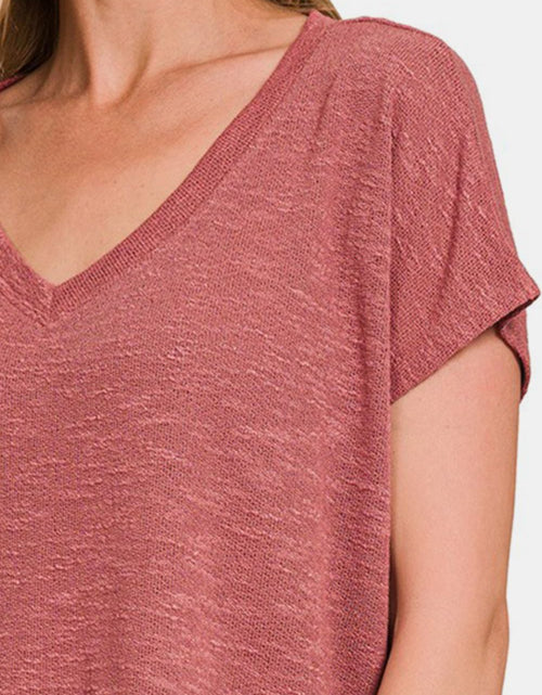 Load image into Gallery viewer, Zenana V-Neck Short Sleeve Crop T-Shirt
