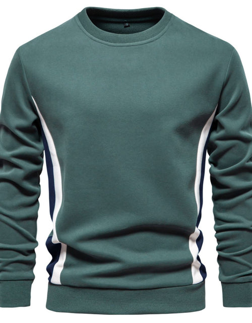 Load image into Gallery viewer, Men's Side Striped Contrast Round Neck Sweatshirt
