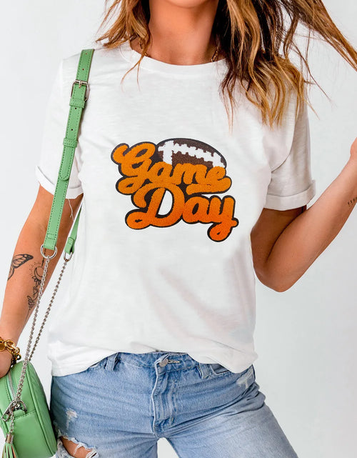 Load image into Gallery viewer, GAME DAY Round Neck Short Sleeve T-Shirt
