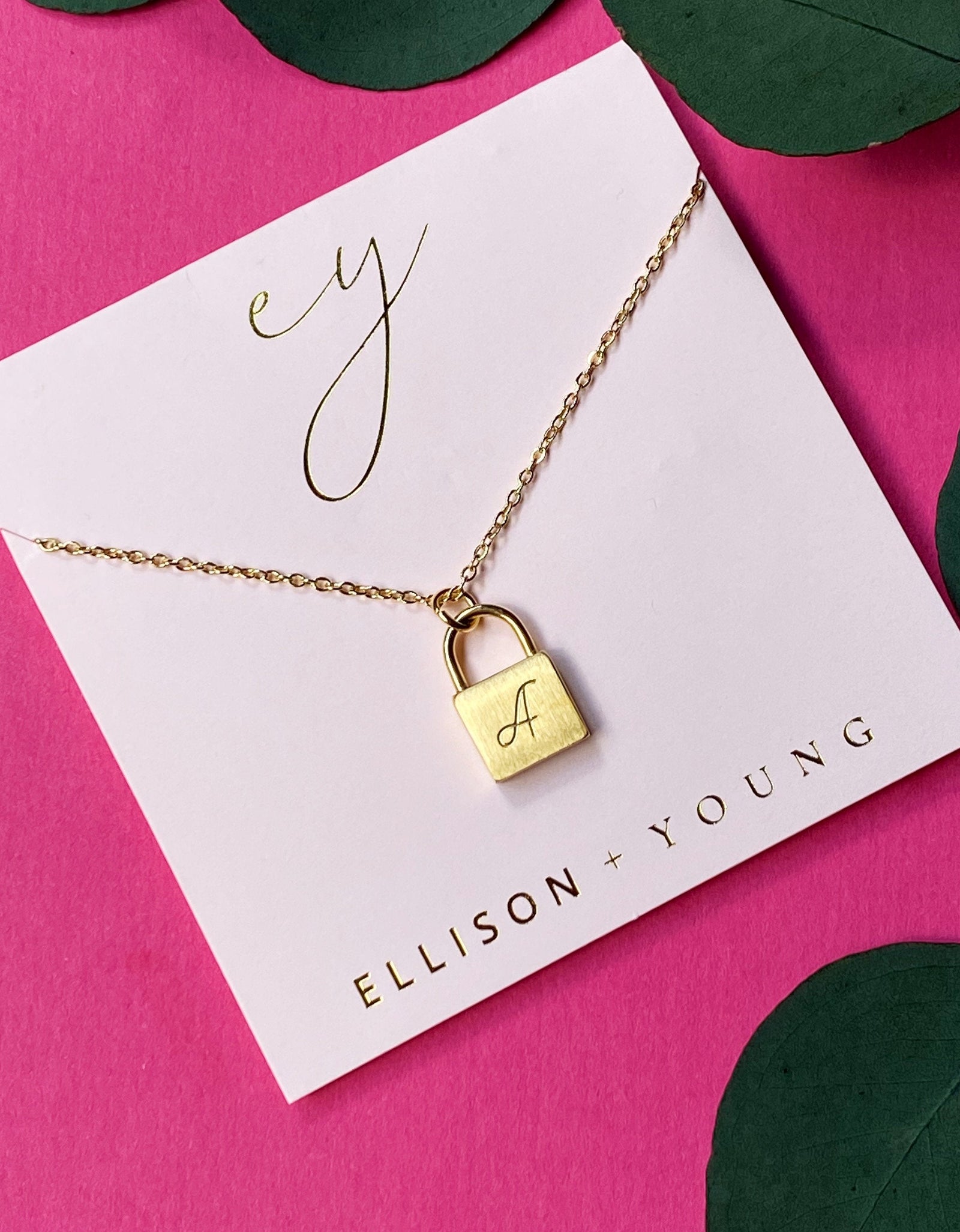 Scripted Notes Locket Initial Necklace by Ellisonyoung.com