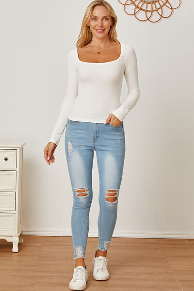 Load image into Gallery viewer, Square Neck Long Sleeve T-Shirt
